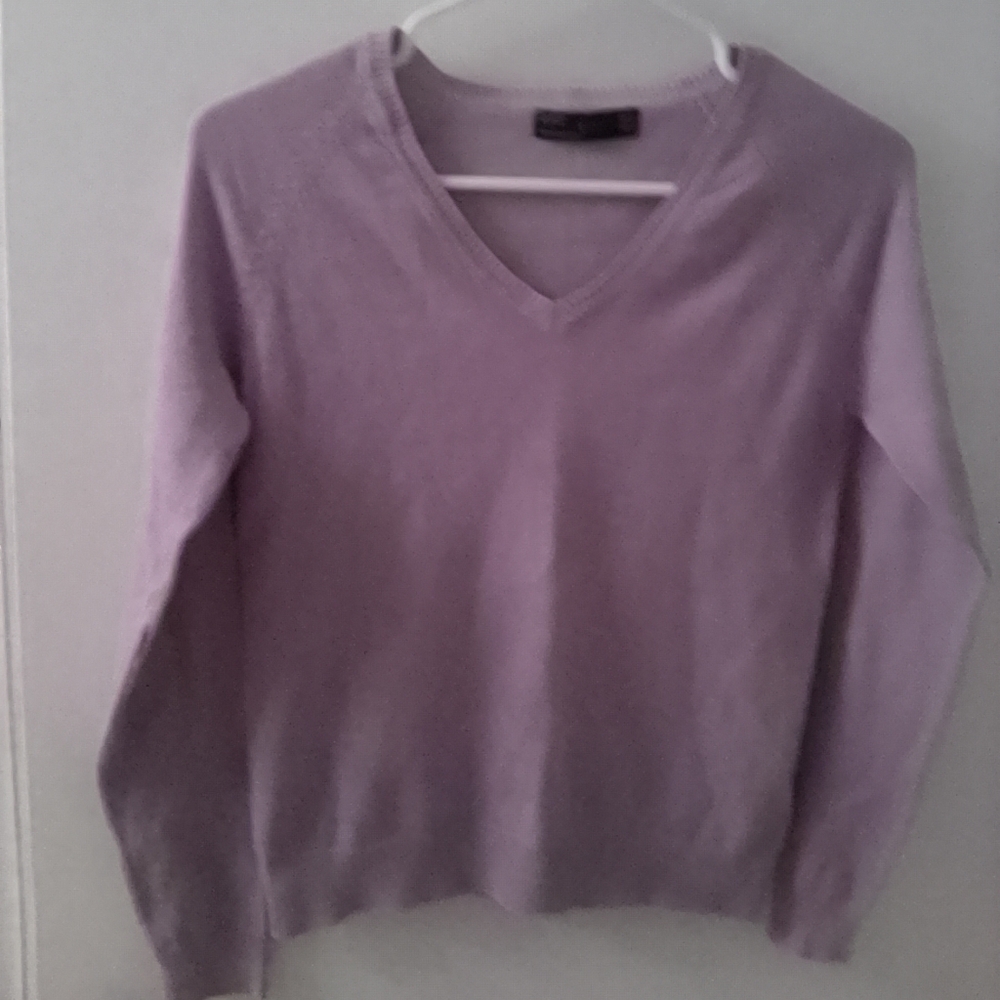 Zara Purple V-Neck Knit Sweater